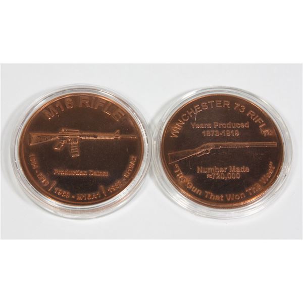 2 1 OZ. M16 RIFLE AND WINCHESTER 73 RIFLE COPPER
