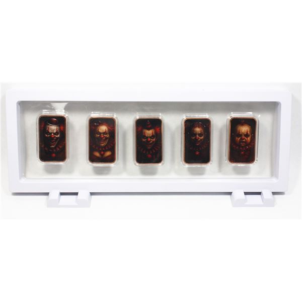 CREEPY CLOWN FAMILY. 1 OZ. .999 FINE COPPER BARS