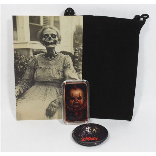 1 OZ CREEPY CLOWN. BABY COPPER BAR WITH GIFT BAG