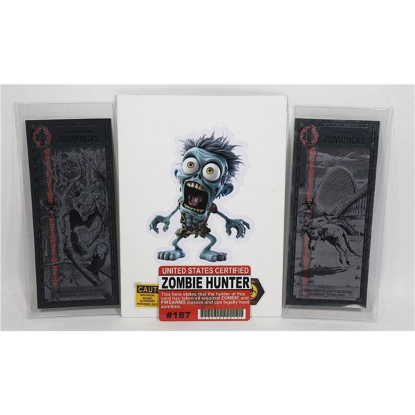 2 RANDOM 1/1000 OZ ZOMBUCKS SILVER NOTES