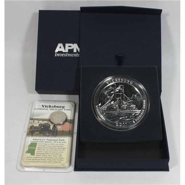 5 OZ 2011 ATB VICKSBURG NATIONAL PARK SILVER COIN