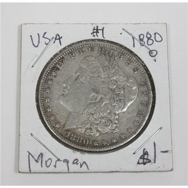 1880 MORGAN SILVER DOLLAR. UNITED STATES MINT