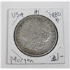 Image 1 : 1880 MORGAN SILVER DOLLAR. UNITED STATES MINT