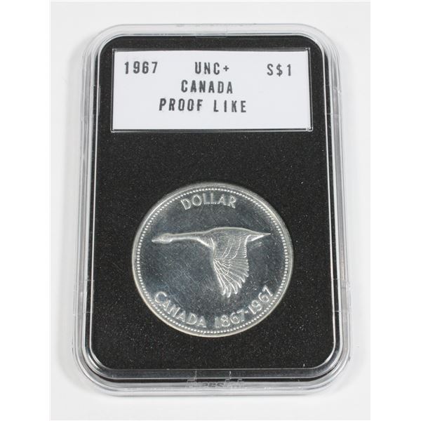 1967 PROOF LIKE UNC IN PLASTIC HOLDER