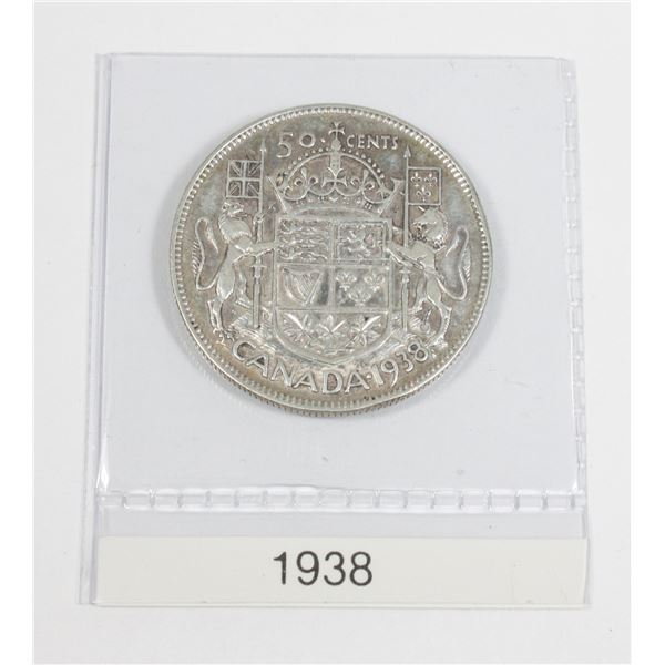 1938 CANADA SILVER HALF DOLLAR