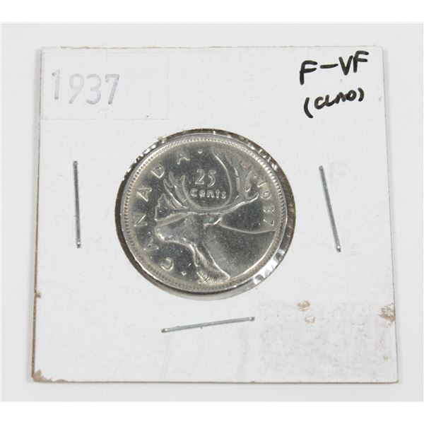 1937 CANADA SILVER 25 CENT