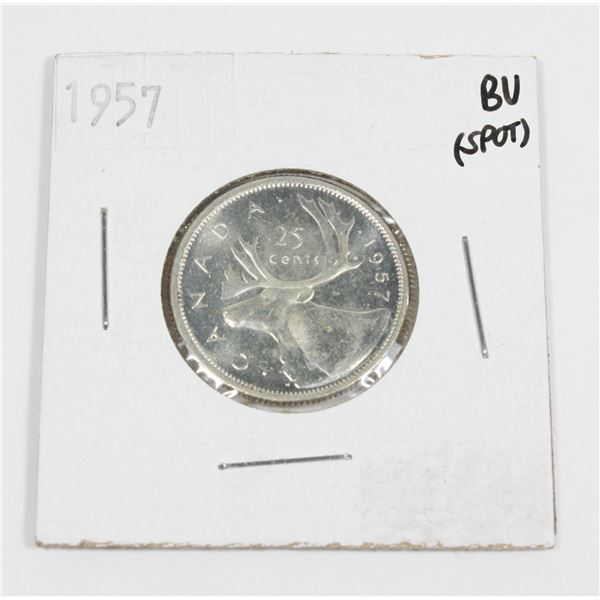 1957 CANADA SILVER 25 CENT