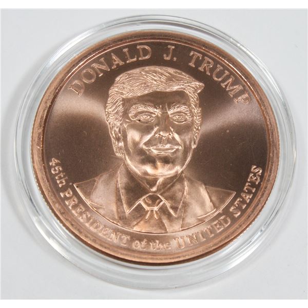 2 OZ DONALD J TRUMP COPPER ROUND IN CAPSULE