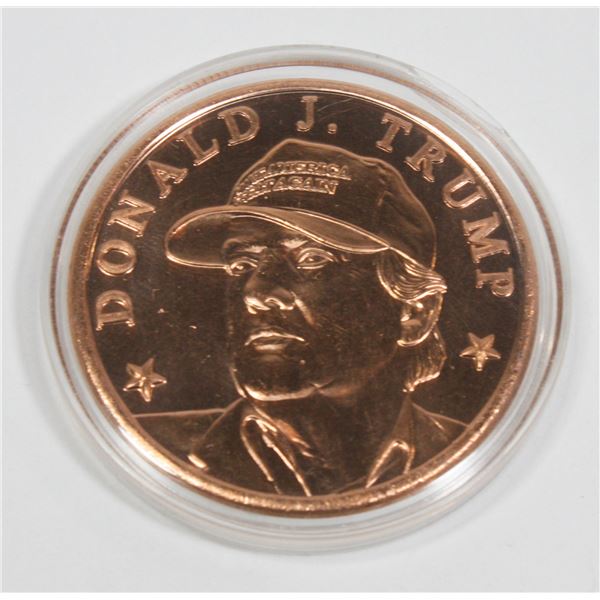 1 OZ DONALD J TRUMP COPPER ROUND IN CAPSULE