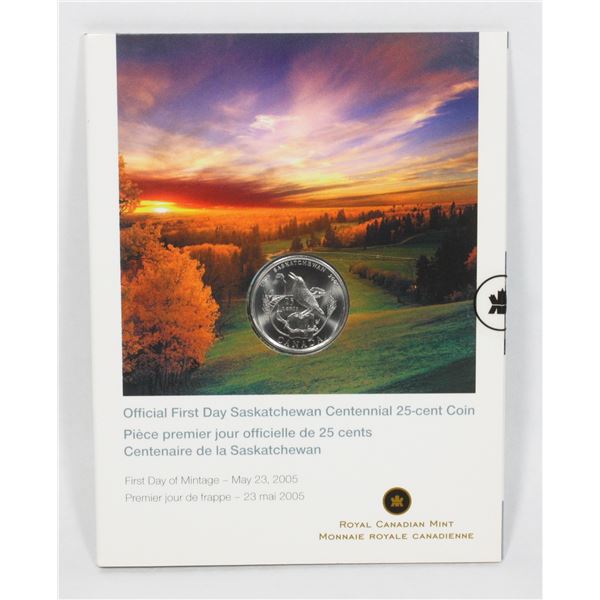 SASKATCHEWAN CENTENNIAL 25 CENT COIN IN BEAUTY