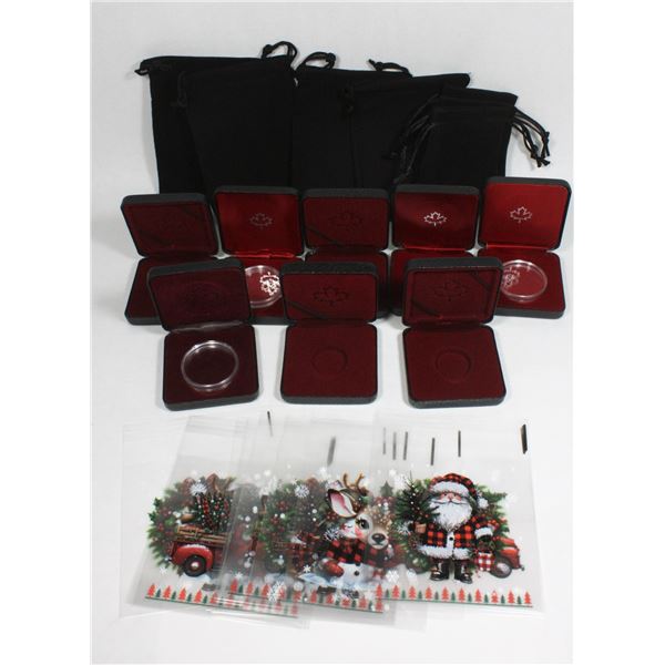 LOT OF GIFT BAGS AND DISPLAY BOXES
