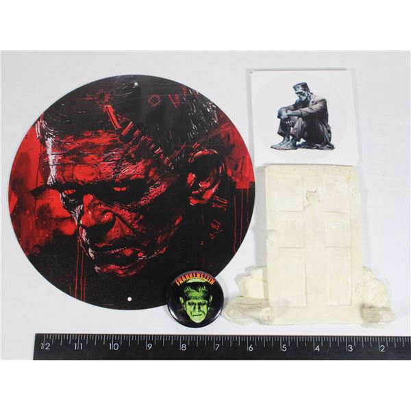 FRANKENSTEIN 8" DIA METAL SIGN