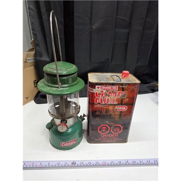Coleman Lamp w/ Pyrex Globe & Camping Fuel (partially full)