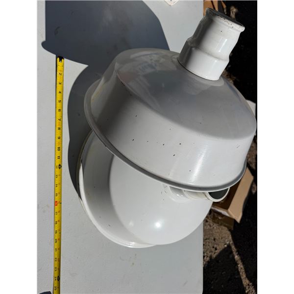 3 Large White Enamel Lights