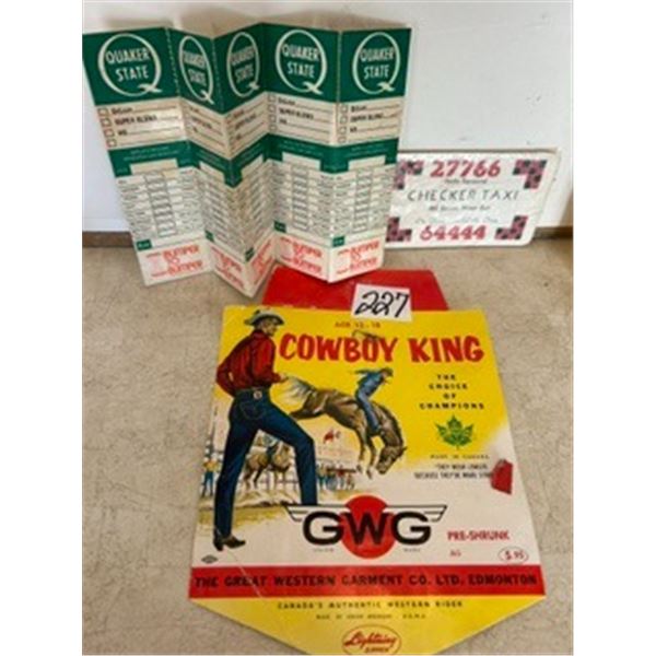 Oil Change Stickers, GWG, Checker Taxi