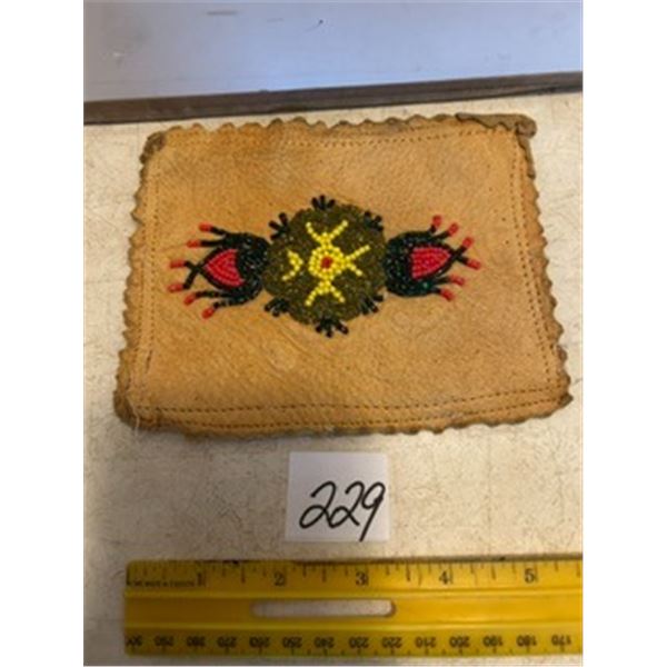 Beadwork on Leather – 4 ½” x 5 ½”