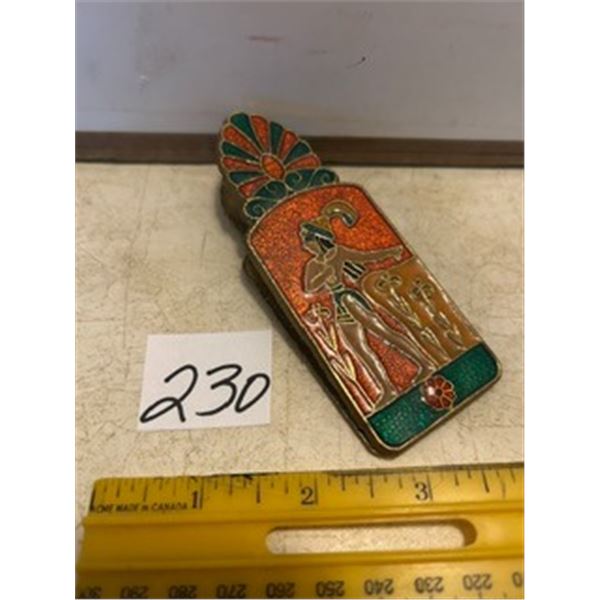Very Heavy Enamelled Brass Spring Clip Bookmark