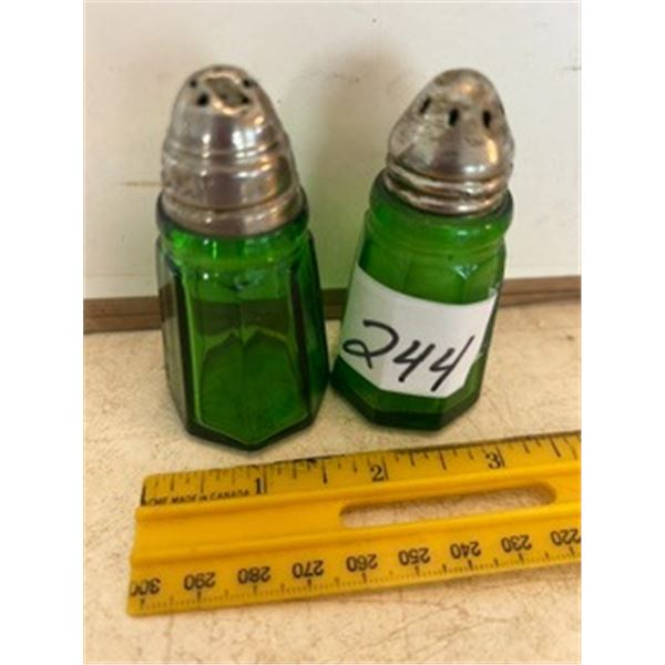 Green Depression Glass Salt & Pepper Shakers