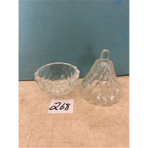 2-pc Pear Shaped Crystal Trinket Dish