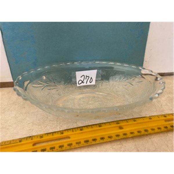 8 ¾” Oval Pressed Glass Bowl