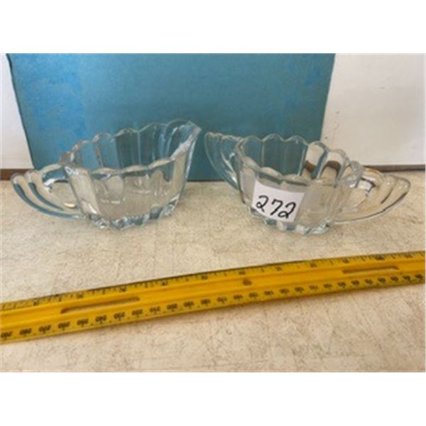 Glass Cream & Sugar Set