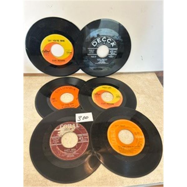 (6) 45-RPM Vinyl Records
