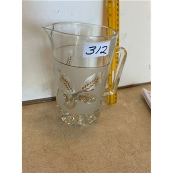 Glass MCM Juice Pitcher, 7” Tall