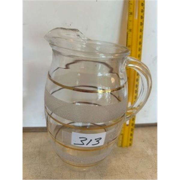 Glass Pitcher w/ Ice Lip, 7 ½” Tall