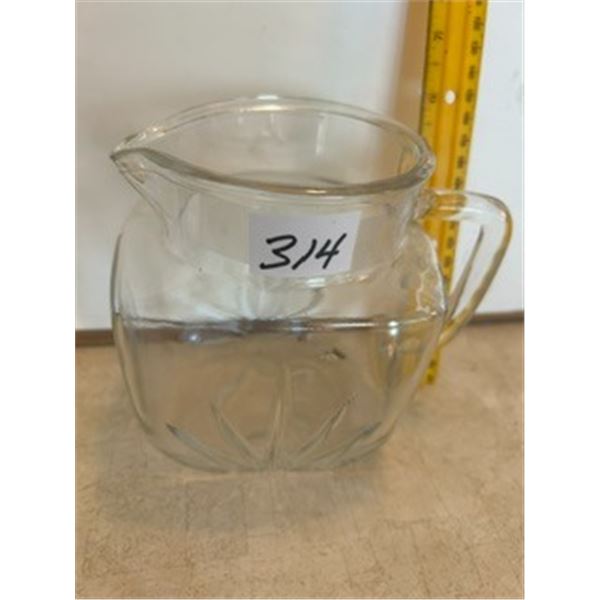 Glass Pitcher, 6” Tall