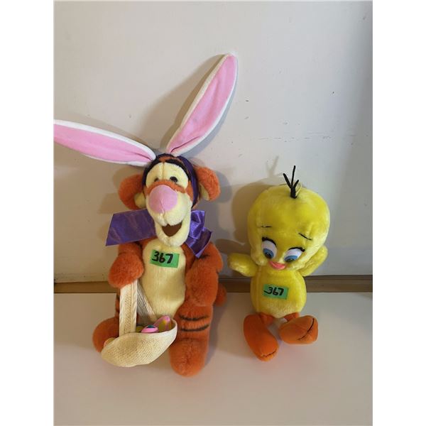 Vintage Warner Bros. "Tweety Bird" 13" Plush Toy & Disney Easter "Tigger" 17" Plush (like new)