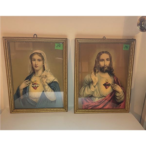 Vintage (1920-1940) Print Set: “Sacred Heart of Jesus” & “Immaculate Hear