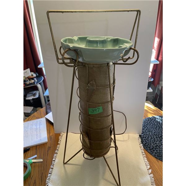 Antique Green Lighted Ashtray Stand – Working