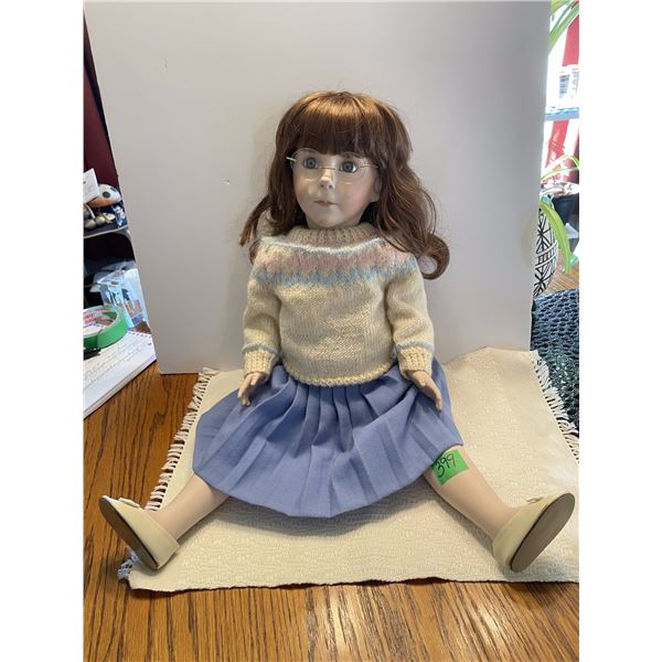 Collectable Porcelain Doll w/Glasses (marked “PF90” at nape of neck) – Li
