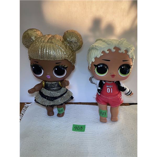(2) LOL Surprise 11” Tall Dolls: Tween Bee w/ Backpack & Fashion Dress, MC Swag w/ Backpack