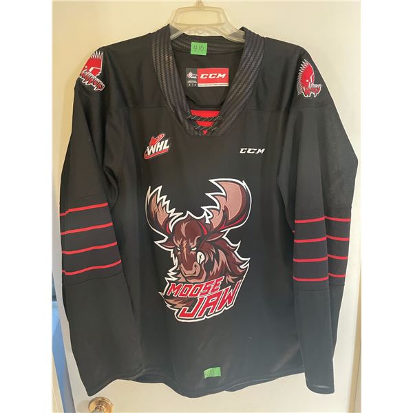 Moose Jaw Warriors CCM Black Alternate Hocky Jersey (like new) - Size Large