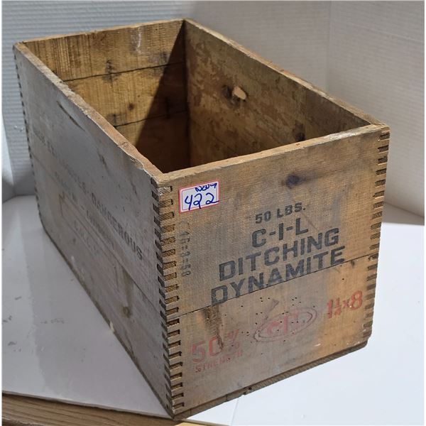 Vintage Dovetailed Dynamite Wood Crate – 18”x 9 ¾”x 10 ¾”H