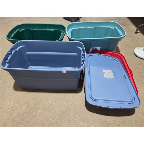 (3) Large Plastic Totes