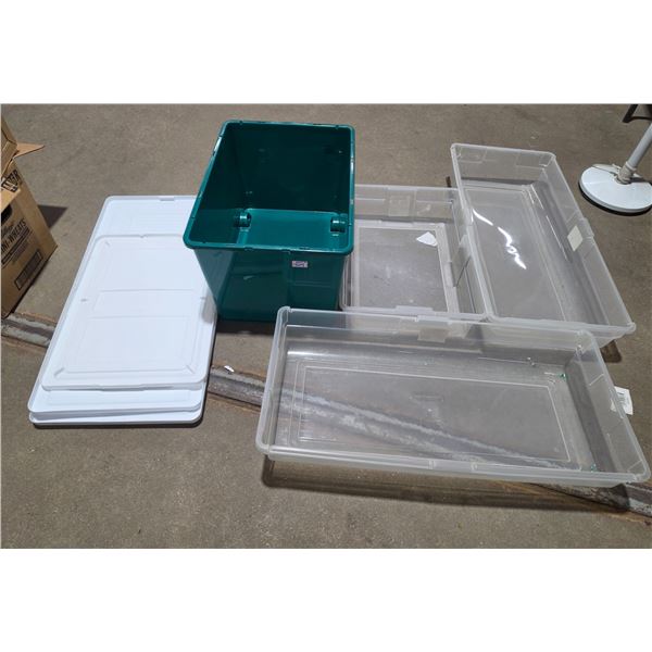 (4) Plastic Storage Totes