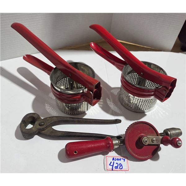 Vintage Kitchen Strainers & Tool Lot