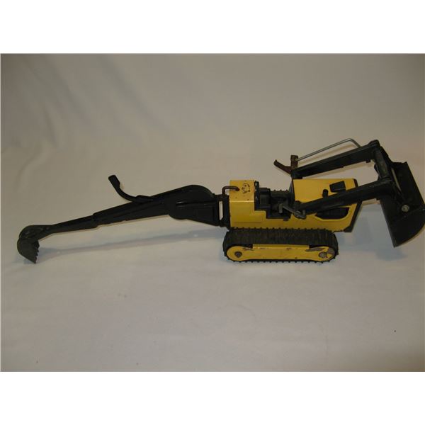 Vintage Metal Tonka T-6 Track Front End Loader/Backhoe Bull Dozer