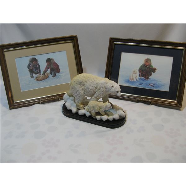 Dorothy Francis Framed Lithos & Polar Bears Statuette