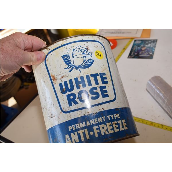 Vintage White Rose Anti-Freeze Tin
