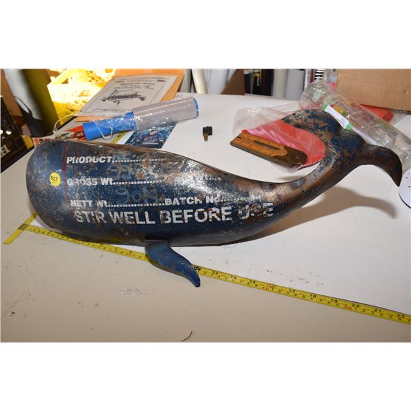 Handmade Steel Whale from Salvage