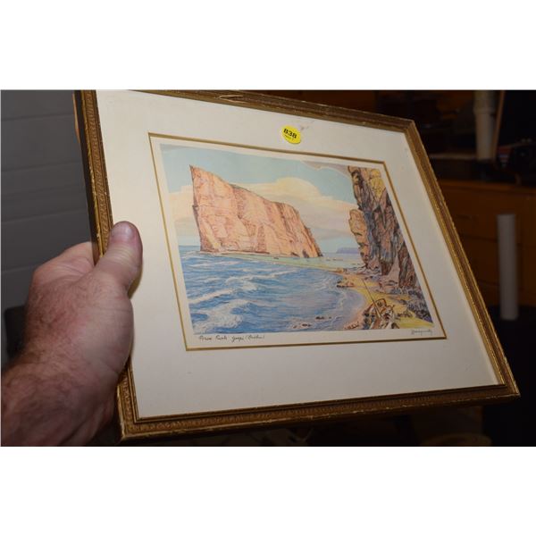 Nicholas Hornyansky "Percé Rock, Gaspé (Québec)" Original Colour Aquatint Etching