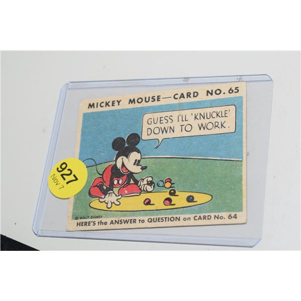 RARE! 1935 Canadian O-Pee-Chee Mickey Mouse Card - #65