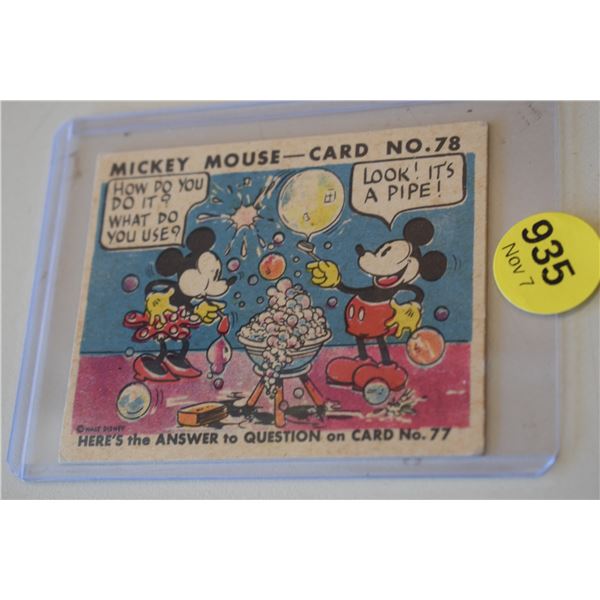 RARE! 1935 Canadian O-Pee-Chee Mickey Mouse Card - #78