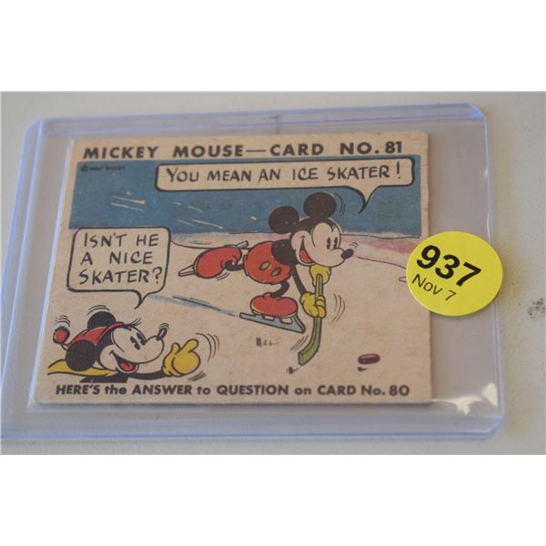 RARE! 1935 Canadian O-Pee-Chee Mickey Mouse Card - #81