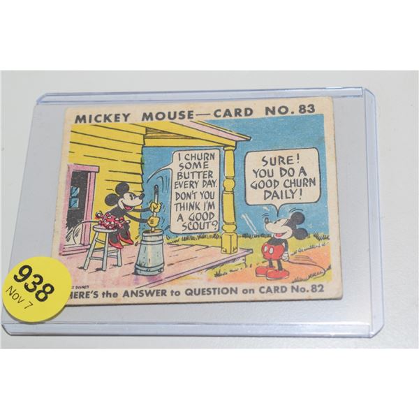 RARE! 1935 Canadian O-Pee-Chee Mickey Mouse Card - #83