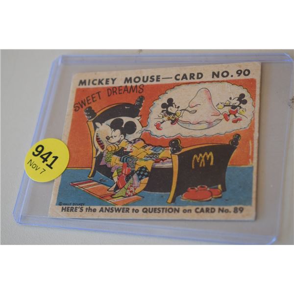 RARE! 1935 Canadian O-Pee-Chee Mickey Mouse Card - #90