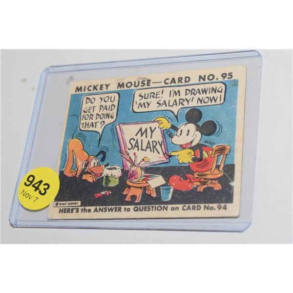 RARE! 1935 Canadian O-Pee-Chee Mickey Mouse Card - #95
